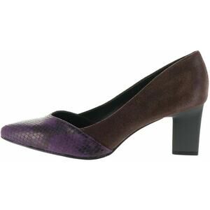 LOGO by Lori Goldstein Kate Shoes Women 7.5 Leather Pointed Toe Block Purple NEW